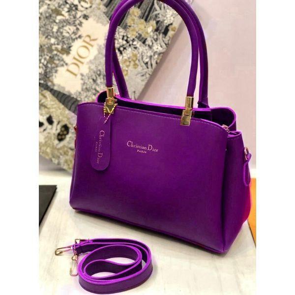 Stylish Women's Purple Leather Hand Bag