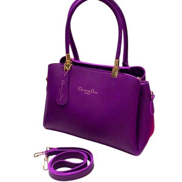 Stylish Women's Purple Leather Hand Bag